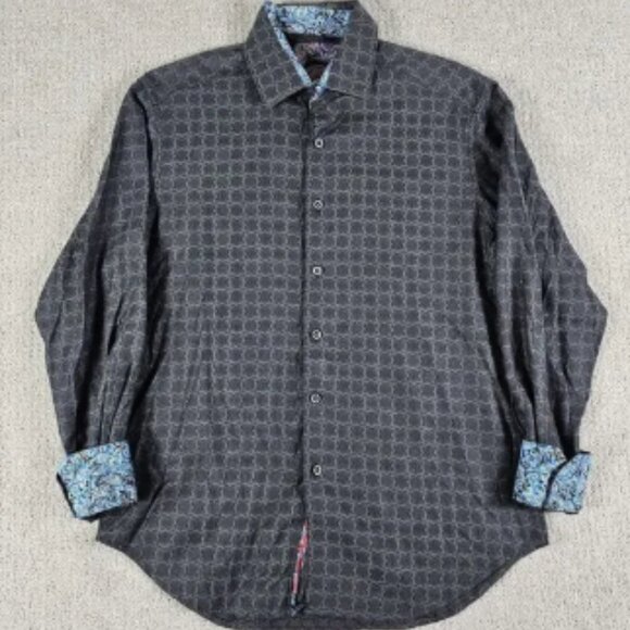 ROBERT GRAHAM‎ OLD MONEY FLIP CUFF LONG SLEEVE BUTTON UP SHIRT MEN'S M - Picture 1 of 6